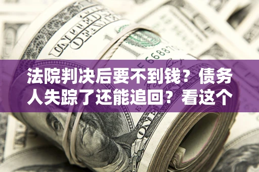 武汉法院判决后要不到钱？债务人失踪了还能追回？看这个方法！