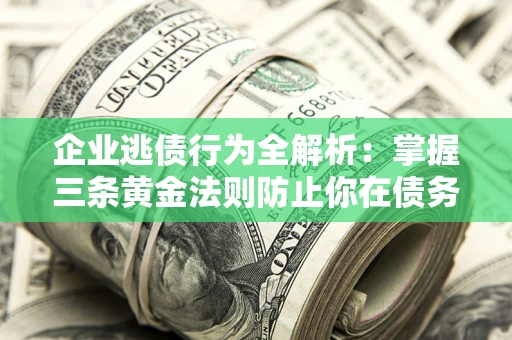 武汉企业逃债行为全解析：掌握三条黄金法则防止你在债务乱局中“踩雷”